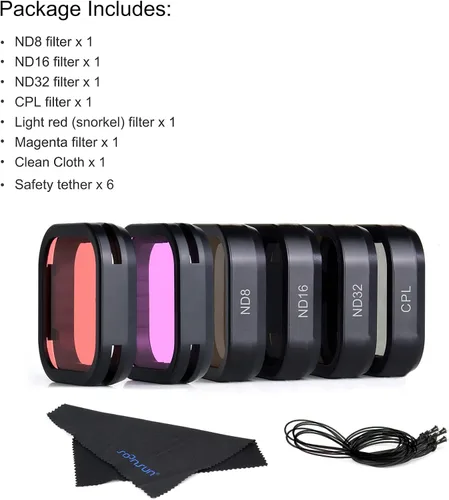 Miniatura 9 de SOONSUN Juego de 6 filtros de lentes para GoPro Hero 12 11 10 9 Negro - ND8, ND16, ND32, CPL, rojo, magenta, densidad neutra, polarizador circular