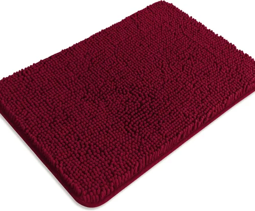 Miniatura 484 de Alfombra de baño pequeña de 12 x 18 pulgadas, lavable y absorbente, antideslizante, alfombra de baño de felpilla gruesa y suave para baño, ducha