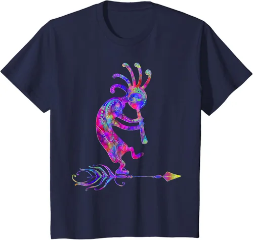 Miniatura 85 de Native American Kokopelli With Feather 2 - Camiseta Fan Fun, Negro, S