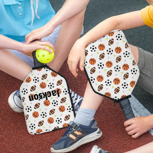 Miniatura 6 de Funda de paleta de pickleball personalizable, 1/2 paquetes de texto personalizado, nombre y foto, ajuste universal para hombres y mujeres
