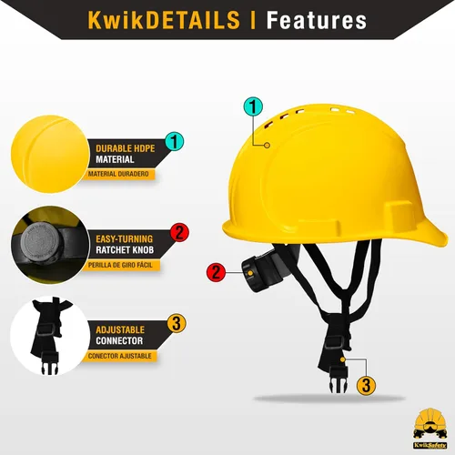 Miniatura 7 de KwikSafety BIG KAHUNA - Chaleco de seguridad [amarillo, 2XL] + paquete de casco de tortuga amarillo