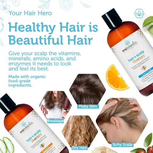 Miniatura 3 de Acondicionador profundo Era Organics para cabello seco, dañado, crispado, dañado y picazón de cuero cabelludo.