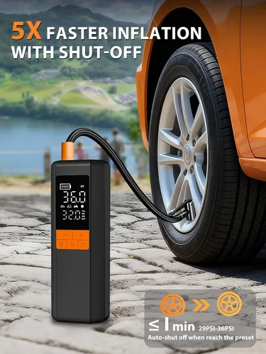 Miniatura 2 de Compresor de aire portátil para inflador de neumáticos, bomba de aire 5 veces más rápida para neumáticos de automóvil, bomba de neumáticos