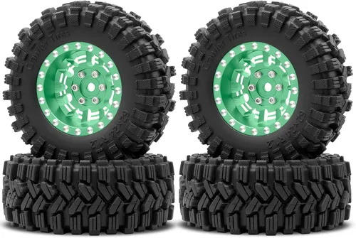 Miniatura 10 de OGRC 1.0 Plus (3.05 cm) Juego de Llantas y Neumáticos Beadlock 7mm de Desplazamiento Negativo, Llantas SS Super Suave y Adhesiva para TRX4M SCX24