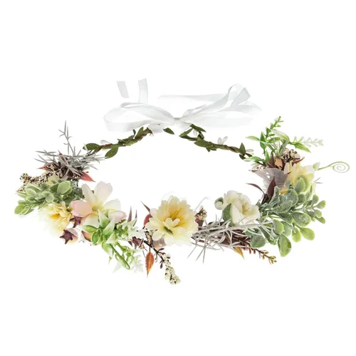 Miniatura 7 de Corona de flores suculentas, eucalipto aureola, diadema floral para boda, accesorio para fotos (hoja B)