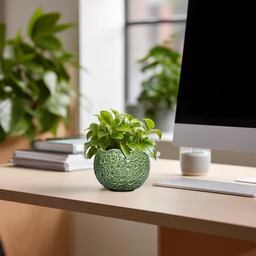 Miniatura 3 de Macetas de Cerámica Thirtypot - Maceta de 4 Pulgadas con Agujero de Drenaje, Macetas Pequeñas para Plantas de Interior y Exterior, Maceta Redonda