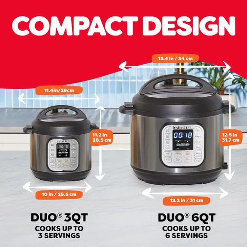 Miniatura 3 de Instant Pot IP-DUO60, 6cuartos/1000W - Olla a presión multifunción 7 en 1, Acero inoxidable y negro