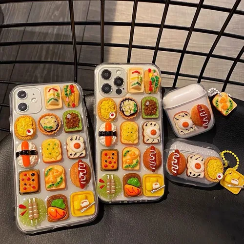 Miniatura 3 de Funda para Apple iPhone 17, 16, 15 Pro Max, 14, 13, 12, 11, diseño realista, bonita funda para teléfonos celulares para amantes de la comida