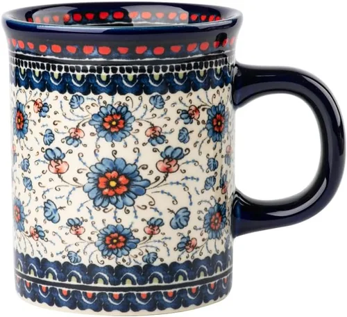 Taza de café de cerámica, 14 onzas, tazas de té de cerámica pintadas a mano con diseño único para bebidas calientes o frías (hierba de arándanos)