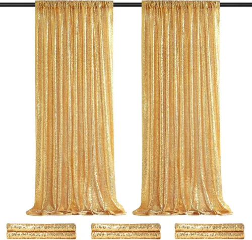 Miniatura 61 de Telón de fondo de lentejuelas moradas 2 paneles 2FTx8FT con purpurina telón de fondo cortinas para fiesta de Halloween fondo de fotos para bodas