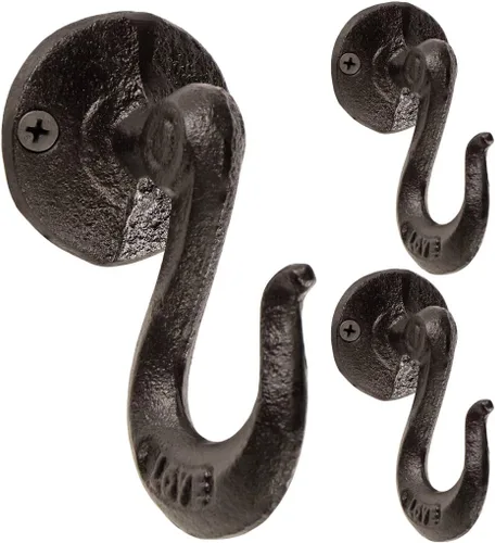 Ganchos decorativos de pared, ganchos rústicos de hierro fundido, soporte para llaves vintage para granja, entrada, armario, dormitorio, sala de