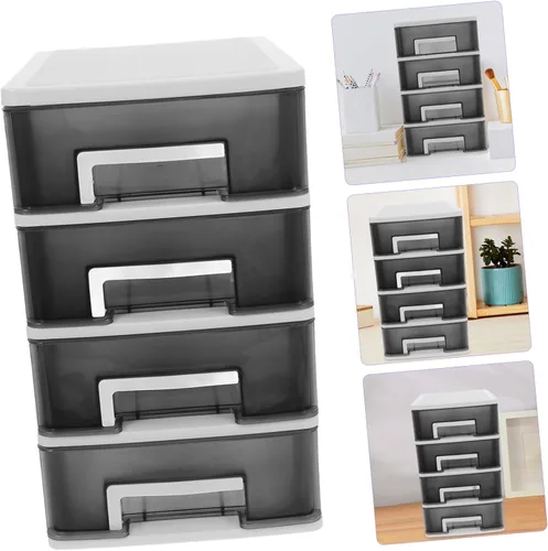 Miniatura 6 de DECHOUS Cajón de almacenamiento de plástico, cajón de plástico Gabinete de almacenamiento de cuatro capas Cajón de plástico, Estante