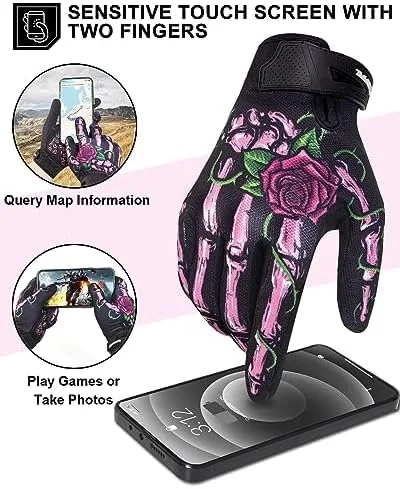 Miniatura 2 de RIGWARL Guantes de motocicleta para hombres y mujeres, pantalla táctil, guantes ligeros antideslizantes para motocross