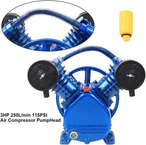Miniatura 5 de Cabezal de bomba de compresor de aire Doble etapa V-0.25/8,3HP 115PSI V-tipo 2-Cilindro Bomba del compresor de aire Cabeza 2.2KW (V-0.25/8)