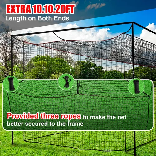 Miniatura 5 de Red de jaula de bateo de béisbol y sóftbol con receptor realista, solo red, red de jaula de bateo para práctica en el patio trasero, red deportiva