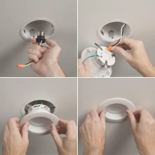 Miniatura 7 de RL - Lámpara de techo empotrada LED blanca de 4 pulgadas con ajuste de deflector con 90 CRI, 5000K luz diurna