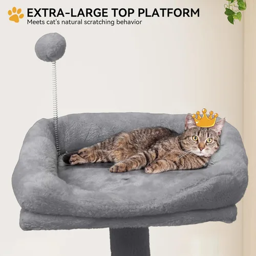 Miniatura 5 de YITAHOME Árbol para gatos de 64.5 pulgadas, casa para gatos de varios niveles, muebles de condominio grande para gatos con hamaca percha, postes