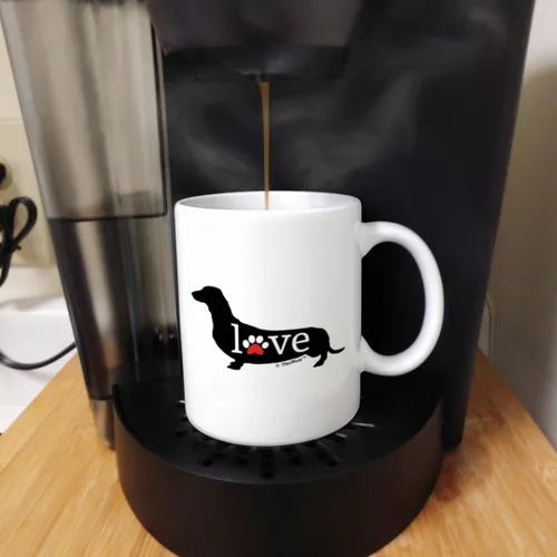 Miniatura 5 de ThisWear Dachshund Gift Love Dog Paw Prints Doxie Breed Weiner Dog Gift Taza de café Taza de té blanca