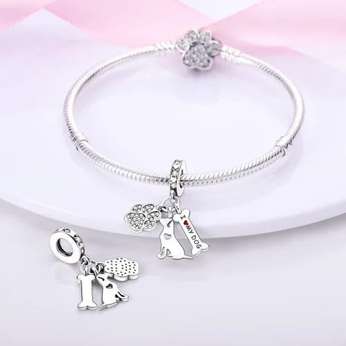 Miniatura 3 de Parmuz 925 Sterling Silver Charm for Bracelet Necklace Dangle Love Mom Ocean travel Butterfly Party Birthday Charm Beads Pendants DIY Jewelry Gift