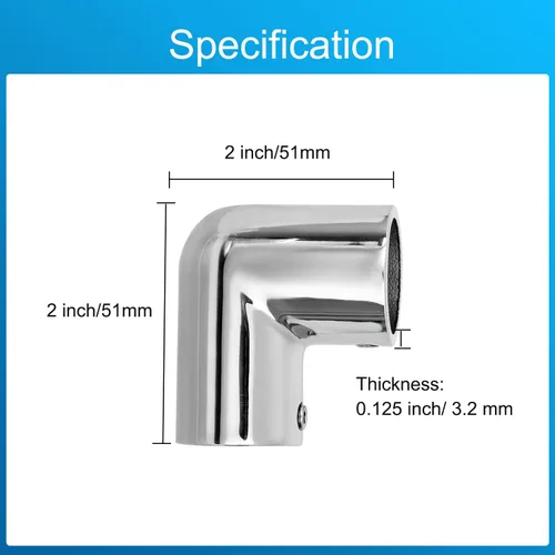 Miniatura 6 de Accesorio de barandilla de barco resistente, accesorios de codo de 2 vías de 90 grados, acero inoxidable 316, conector de tubería para tubos de 1