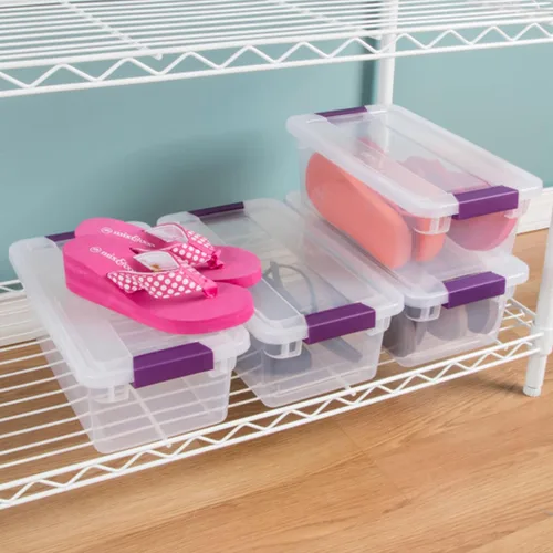 Miniatura 6 de Sterilite ClearView - Paquete de 12 cajas de pestillo de 6 cuartos de galón, contenedores organizadores apilables con tapas de pestillo