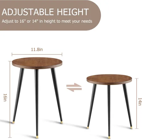 Miniatura 3 de KINNARY Soporte para plantas de interior, mesa de madera de mediados de siglo para macetas, soporte alto de metal resistente, decoración moderna