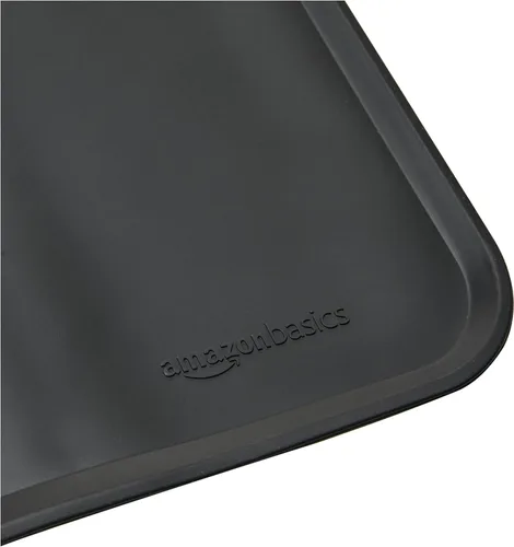 Miniatura 2 de Amazon Basics Tapete de silicona antideslizante e impermeable para comida para gatos y perros, tapetes para mascotas con bordes elevados para Negro