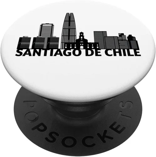 Santiago de Chile City Skyline Silhouette Outline Sketch PopSockets Swappable PopGrip