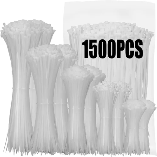Miniatura 9 de XINGO Paquete de 1500 bridas negras de varios tamaños, 4+6+8+10+12 pulgadas, correas de nailon autobloqueantes resistentes a los rayos UV, perfectas