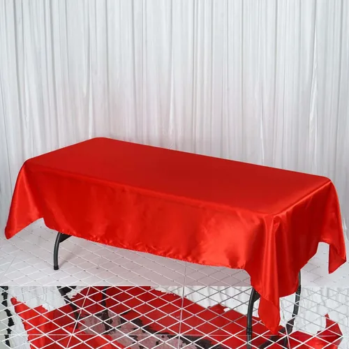 Miniatura 115 de Efavormart - Mantel rectangular de satén, 90 x 132 pulgadas, suave, oblongo, lavable, mantel decorativo de tela sedosa para bodas, fiestas, Plata