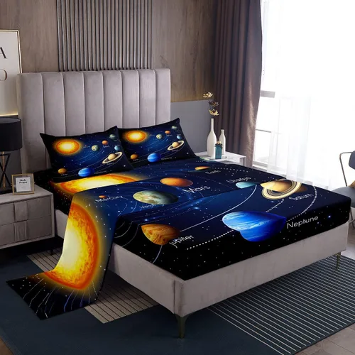 Miniatura 16 de Feelyou Juego de ropa de cama con alfabeto 3D, juego de sábanas coloridas del alfabeto inglés para niños y adultos, sábanas de dibujos animados