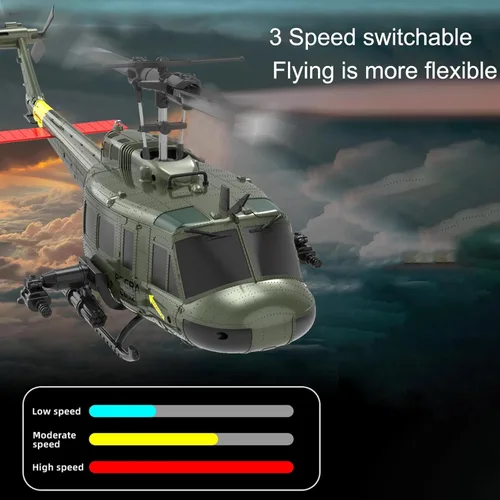 Miniatura 8 de 12.4 Pulgadas UH-1 Helicóptero de Control Remoto para Adultos Experto 6CH C032 RC Heli Mantener Altitud Motor Sin Escobillas/Posicionamiento