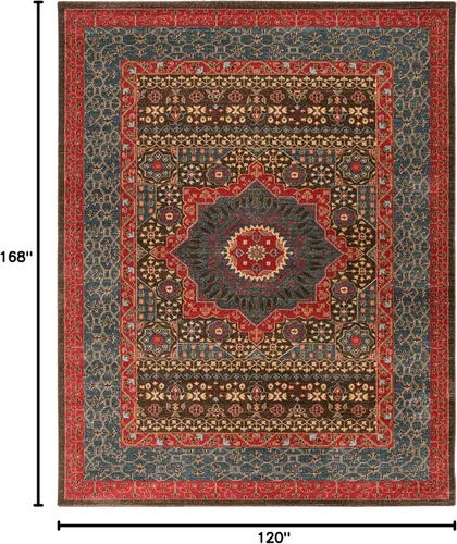Miniatura 2 de Safavieh Mahal Collection MAH620C tapete oriental tradicional azul marino y rojo, Polipropileno, Azul marino/rojo