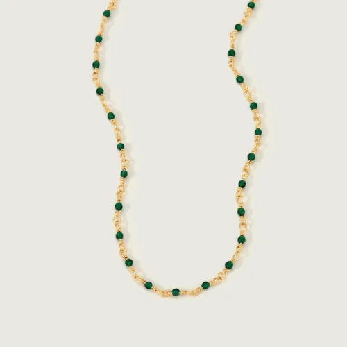 Miniatura 3 de MEVECCO Gargantilla de cadena chapada en oro de 14 K, largo collar de cadena delicado y bonito chapado en oro, delicada gargantilla a la moda