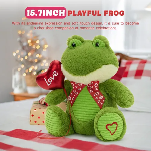 Miniatura 3 de BENINY Oso de peluche de 15 pulgadas para el día de San Valentín, peluche con globo y bordado de amor, regalo perfecto para parejas
