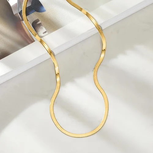 Miniatura 3 de Pure Collection by Ross-Simons 3mm 14kt Yellow Gold Herringbone Necklace