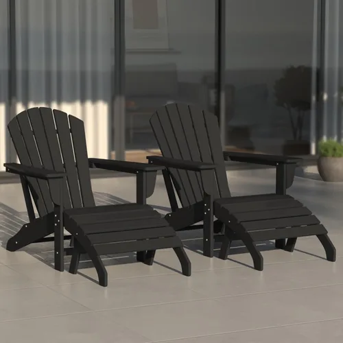 Miniatura 20 de WestinTrends Dylan - Silla Adirondack para exteriores con otomana, juego de 2 piezas, color negro