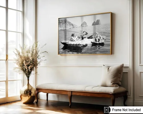 Miniatura 3 de Poster Master Póster Vintage de Mujeres Comiendo Pasta en el Lago - Impresión Retro de Pícnic - Arte Fotográfico - Arte de Moda - Regalo para Él