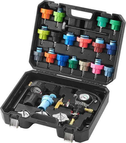 Miniatura 10 de VEVOR Kit de probador de presión de radiador para sistema de refrigeración automotriz, kit de probador de presión de radiador de 14 piezas con bomba