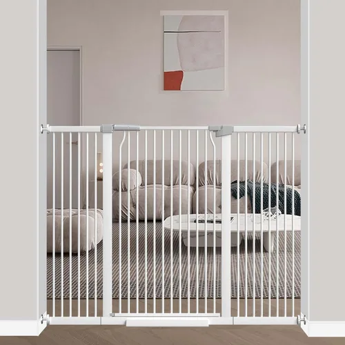 Miniatura 18 de Puerta de bebé extra alta de 40.5 pulgadas para puertas, puerta extra ancha para mascotas de 40.6 a 49.1 pulgadas, sin taladro, barrera de espacio