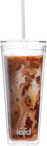 Miniatura 2 de Mr. Coffee Vaso de café helado, 22 onzas, con tapa y pajita, transparente