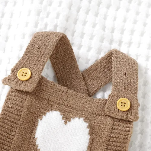 Miniatura 3 de JNBLDA Suéter de punto para bebés y niñas, para recién nacidos, enterizo para bebé, overol para bebé, estampado de amor, ropa linda