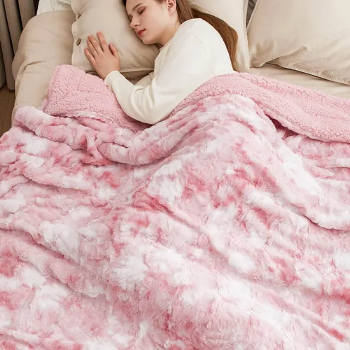 Miniatura 23 de Bedsure GentleSoft Manta Mullida de Sherpa - Manta de Forro Polar Cálida y Acogedora para Regalo de Mujer, Manta de Navidad de Felpa y Piel