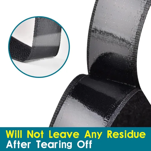 Miniatura 4 de Cinta de velcro (gancho y bucle) autoadhesiva negra de 2 pulgadas x 30 pies con respaldo adhesivo, rollo de sujeción, tiras de nailon autoadhesivas
