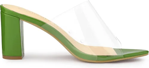 Miniatura 7 de Allegra K Sandalias transparentes de tacón grueso para mujer