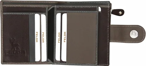 Miniatura 4 de Cartera de piel auténtica RFID para mujer, multicolor, 10 ranuras para tarjetas