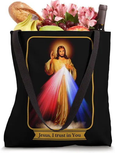 Miniatura 4 de Divine Mercy Jesus I Trust In You - Bolsa católica, Negro