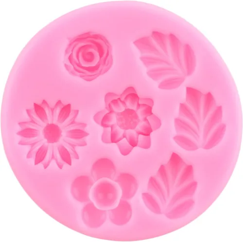 Miniatura 6 de Zixiang Molde para pastel de fondant de flores, rosa, mariposa, margarita, hojas, mini flores, dulces, moldes de silicona para decoración de Estilo E