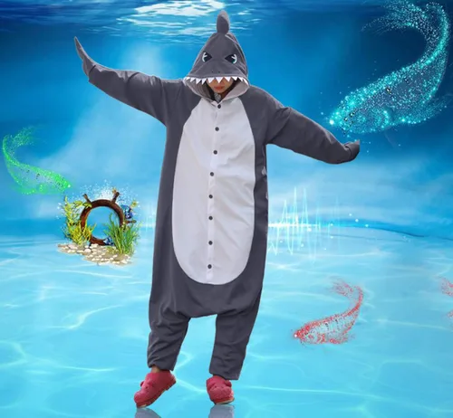 Miniatura 4 de WOTOGOLD pijamas disfraz en forma de tiburón para adulto, ideal para Cosplay