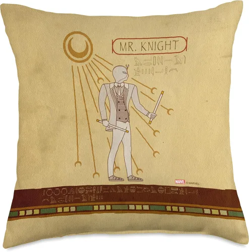 Miniatura 5 de Marvel Moon Mr. Knight - Almohada de jeroglíficos egipcios, 16 x 16 pulgadas, multicolor